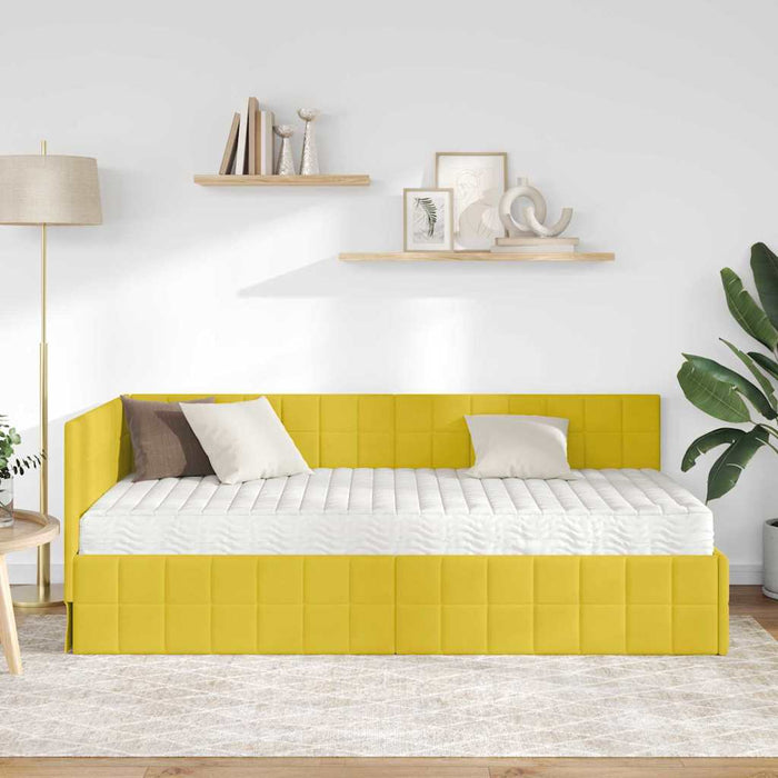Struttura Letto Angolare con Materasso 2 pcs Giallo Velluto 3393934