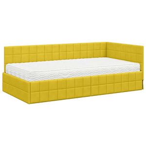 Struttura Letto Angolare con Materasso 2 pcs Giallo Velluto 3393934