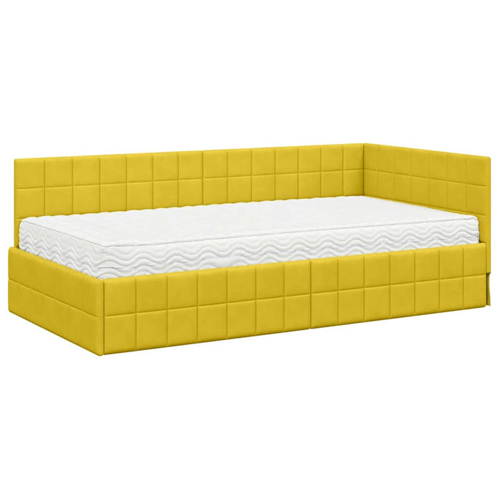 Struttura Letto Angolare con Materasso 2 pcs Giallo Velluto 3393934