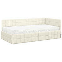 Struttura Letto Angolare con Materasso 2 pcs Crema Velluto 3393935