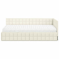Struttura Letto Angolare con Materasso 2 pcs Crema Velluto 3393935