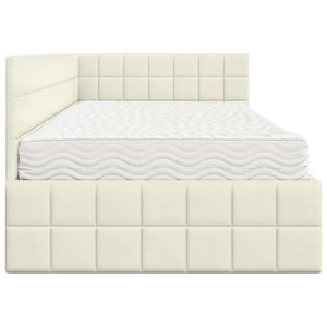 Struttura Letto Angolare con Materasso 2 pcs Crema Velluto 3393935