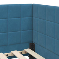 Struttura Letto Angolare con Materasso 2 pcs Blu Velluto 3393937