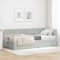 Struttura Letto Angolare con Materasso 2 pcs Grigio chiaro 3393938