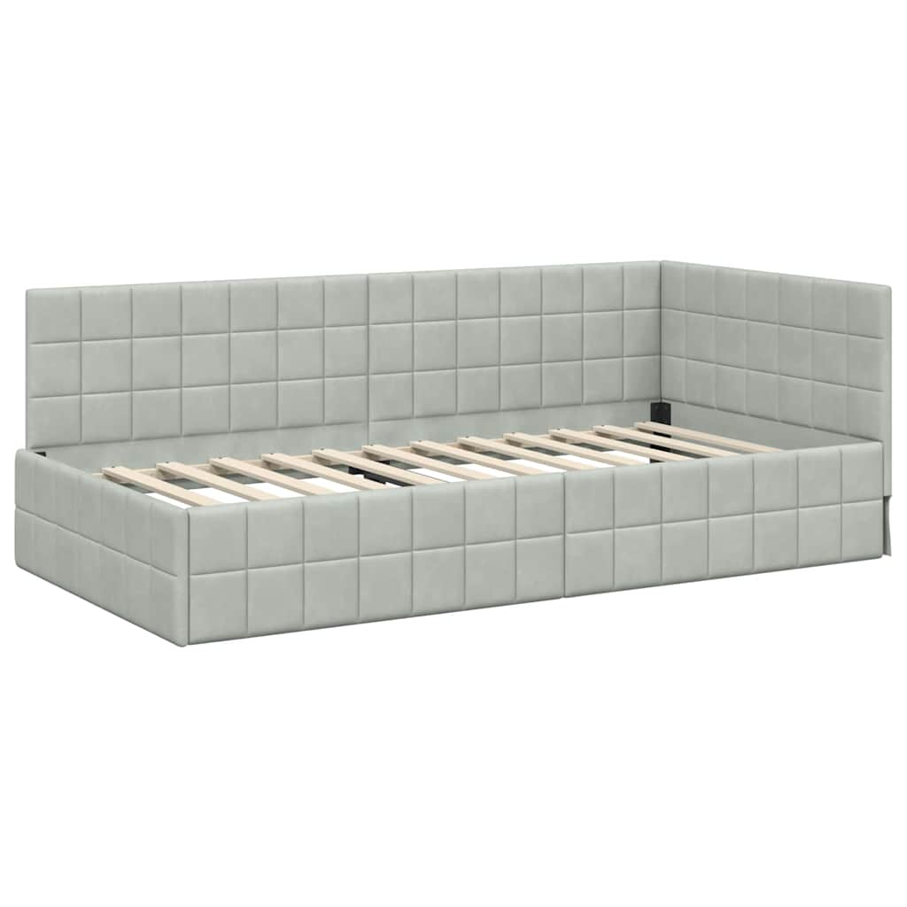 Struttura Letto Angolare con Materasso 2 pcs Grigio chiaro 3393938