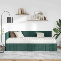 Struttura Letto Angolare con Materasso 2 pcs Verde Velluto 3393940