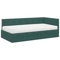 Struttura Letto Angolare con Materasso 2 pcs Verde Velluto 3393940