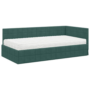Struttura Letto Angolare con Materasso 2 pcs Verde Velluto 3393940