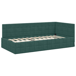 Struttura Letto Angolare con Materasso 2 pcs Verde Velluto 3393940