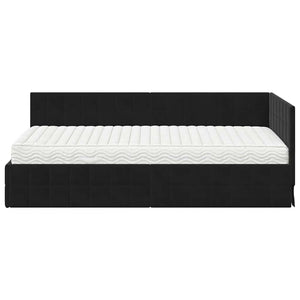 Struttura Letto Angolare con Materasso 2 pcs Nero Velluto 3393943