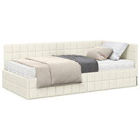 Struttura Letto Angolare con Materasso 2 pcs Crema Velluto 3393945