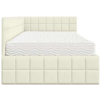 Struttura Letto Angolare con Materasso 2 pcs Crema Velluto 3393945
