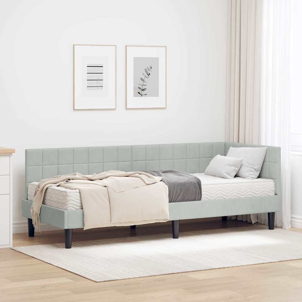 Struttura Letto Angolare con Materasso 2 pcs Grigio chiaro 3393958