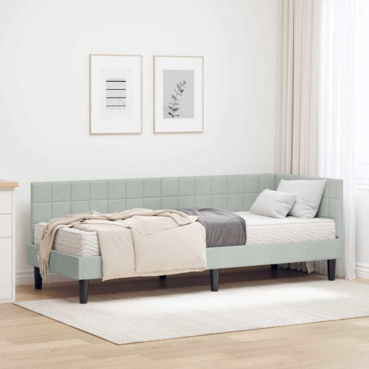 Struttura Letto Angolare con Materasso 2 pcs Grigio chiaro 3393958