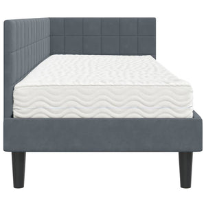 Struttura Letto Angolare con Materasso 2 pcs Grigio Velluto 3393959