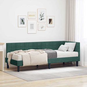 Struttura Letto Angolare con Materasso 2 pcs Verde Velluto 3393960