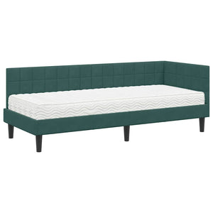 Struttura Letto Angolare con Materasso 2 pcs Verde Velluto 3393960