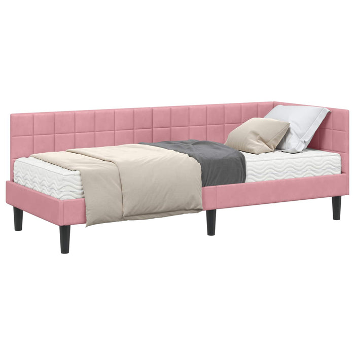 Struttura Letto Angolare con Materasso 2 pcs Grigio Velluto 3393961