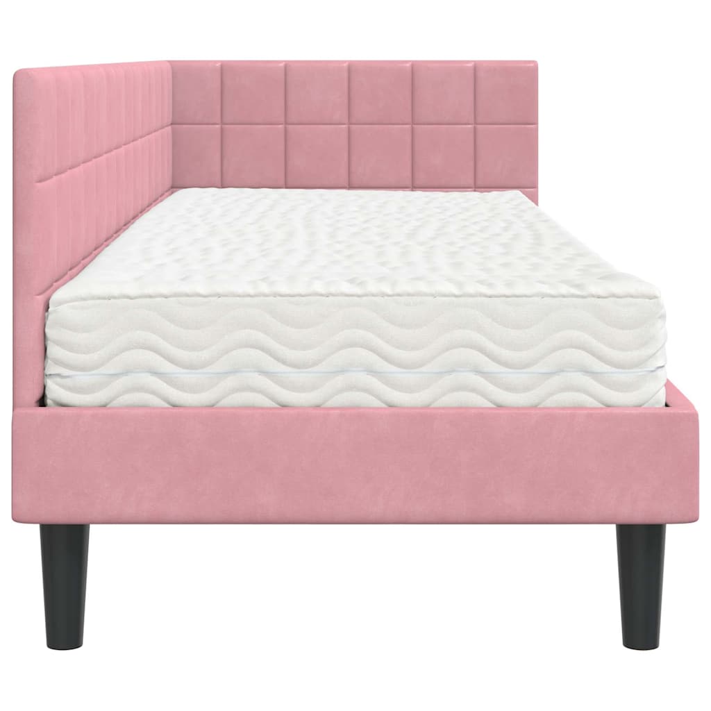 Struttura Letto Angolare con Materasso 2 pcs Grigio Velluto 3393961