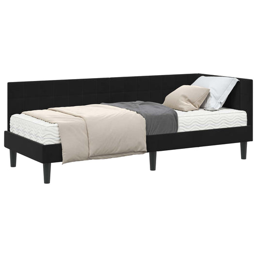 Struttura Letto Angolare con Materasso 2 pcs Nero Velluto 3393963