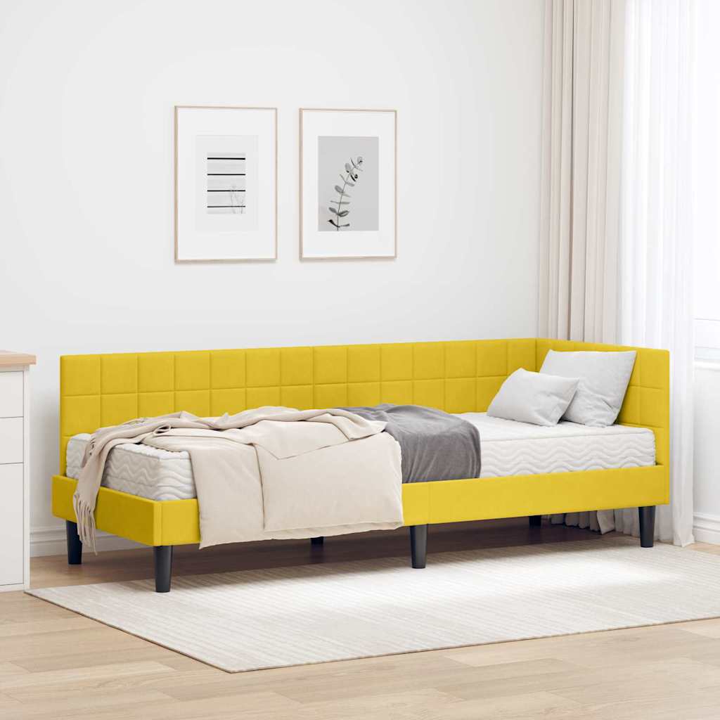 Struttura Letto Angolare con Materasso 2 pcs Giallo Velluto 3393964