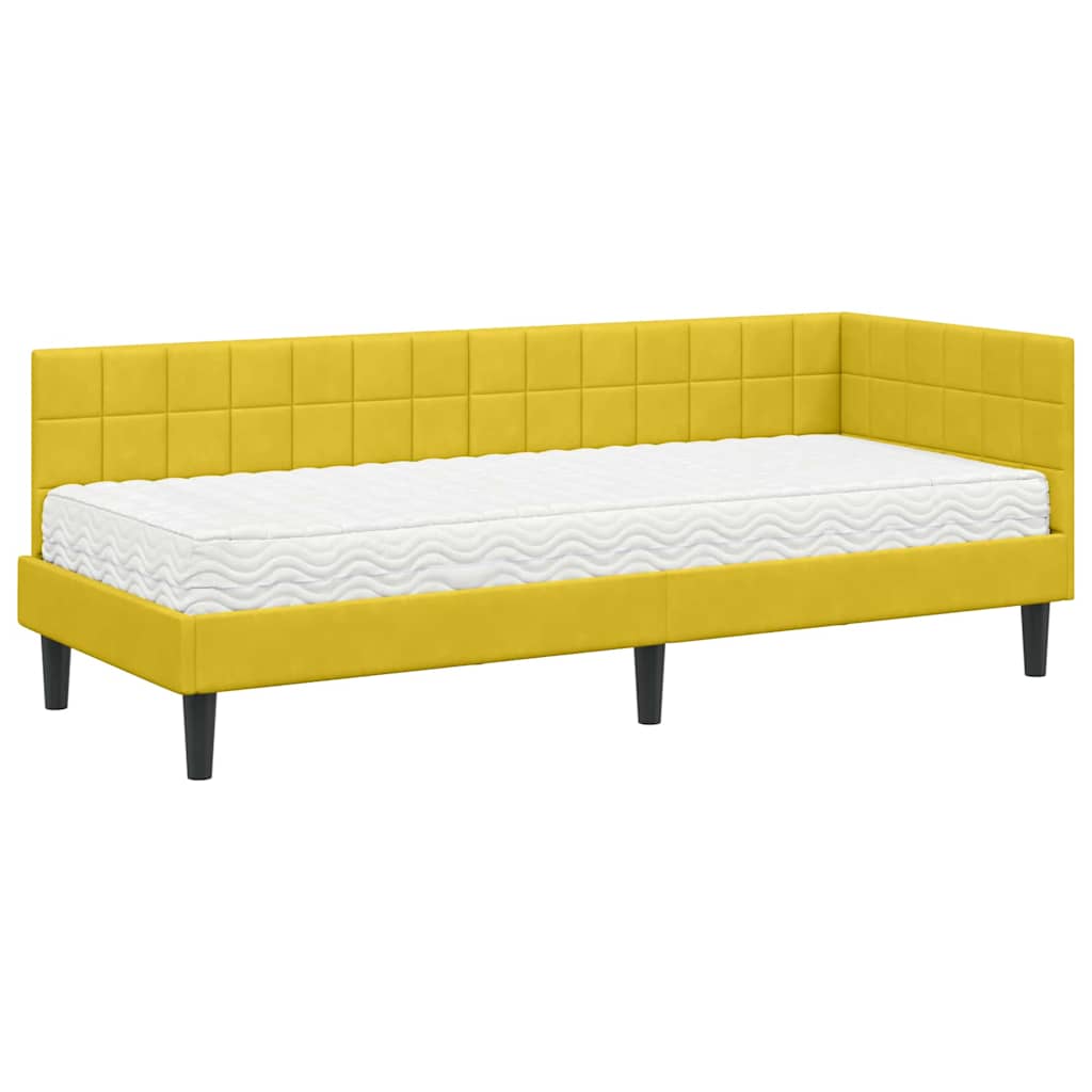 Struttura Letto Angolare con Materasso 2 pcs Giallo Velluto 3393964