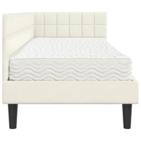 Struttura Letto Angolare con Materasso 2 pcs Crema Velluto 3393965