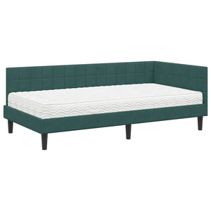 Struttura Letto Angolare con Materasso 2 pcs Verde Velluto 3393970