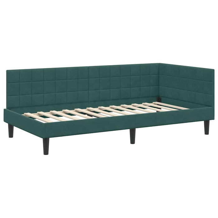 Struttura Letto Angolare con Materasso 2 pcs Verde Velluto 3393970