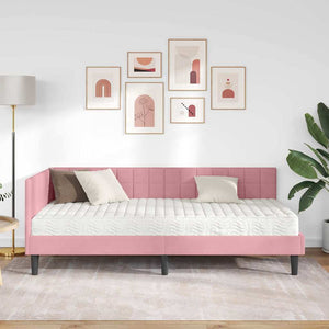 Struttura Letto Angolare con Materasso 2 pcs Grigio Velluto