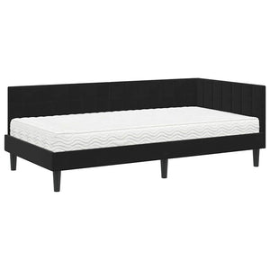 Struttura Letto Angolare con Materasso 2 pcs Nero Velluto 3393973