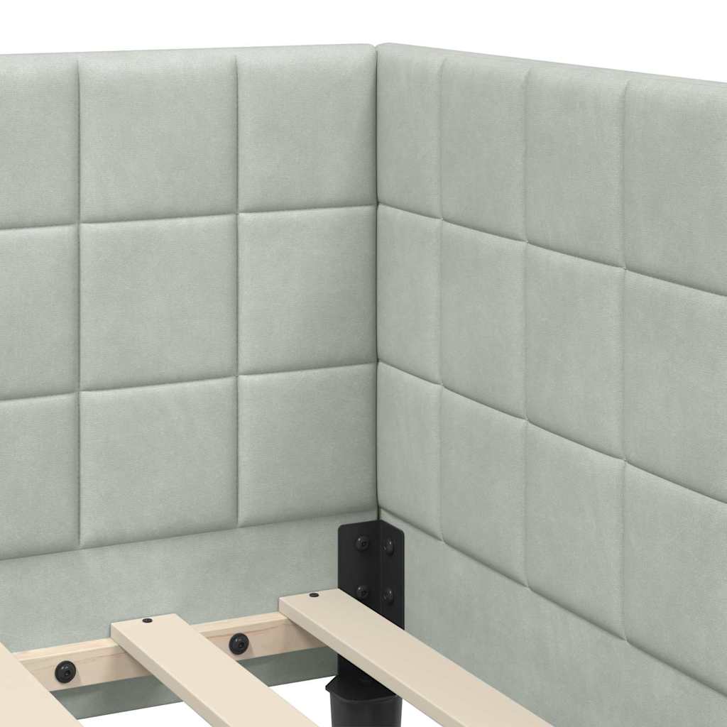 Struttura Letto Angolare con Materasso 2 pcs Grigio chiaro 3393978