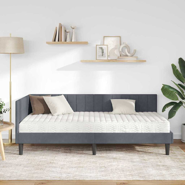 Struttura Letto Angolare con Materasso 2 pcs Grigio Velluto 3393979