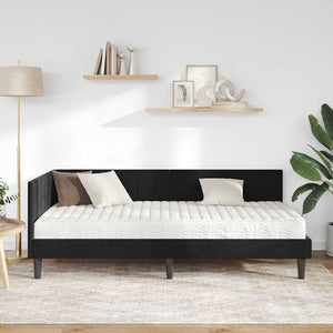 Struttura Letto Angolare con Materasso 2 pcs Nero Velluto 3393983