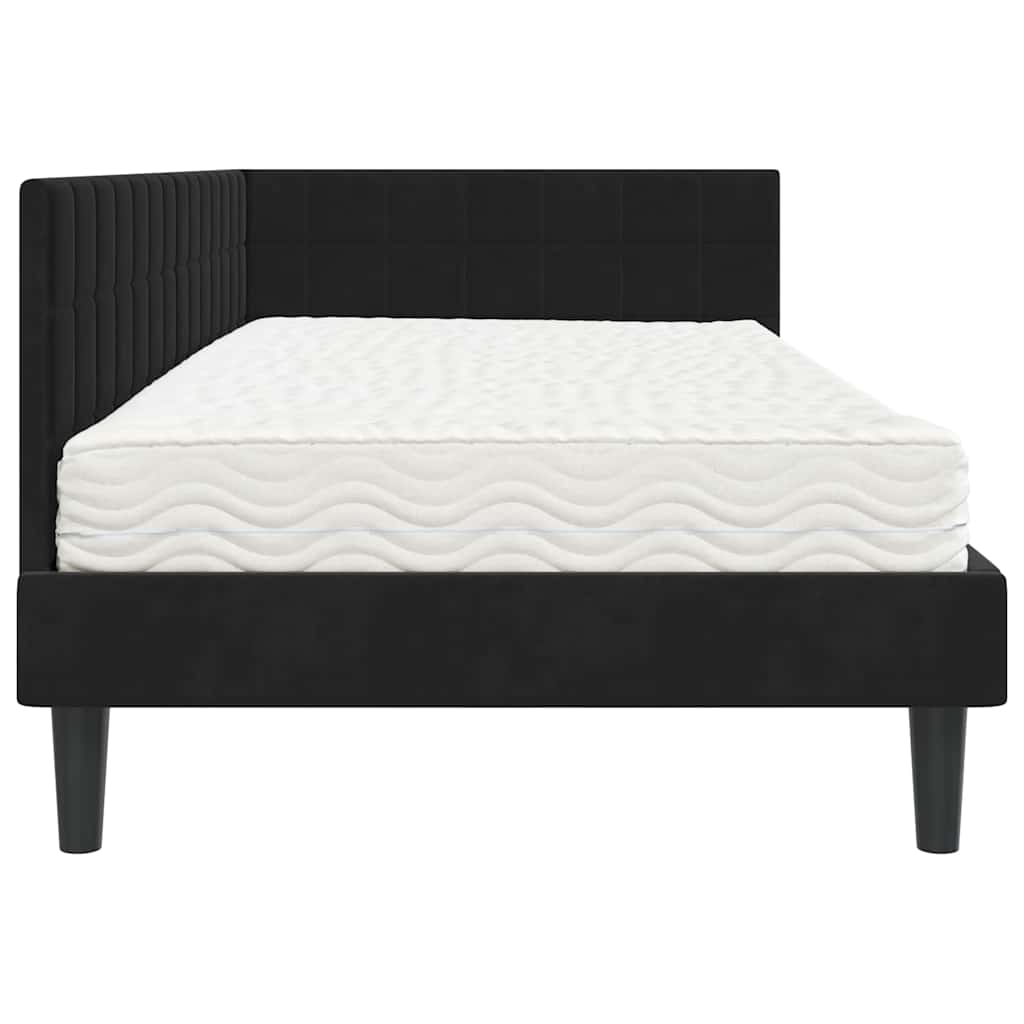 Struttura Letto Angolare con Materasso 2 pcs Nero Velluto 3393983