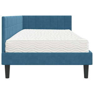 Struttura Letto Angolare con Materasso 2 pcs Blu Velluto 3393987