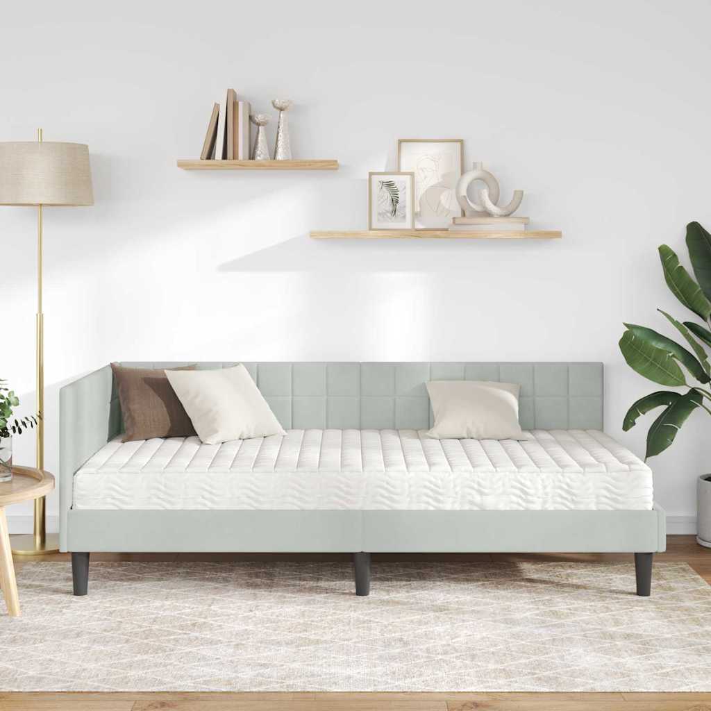 Struttura Letto Angolare con Materasso 2 pcs Grigio chiaro 3393988
