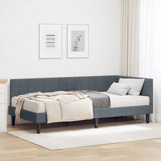 Struttura Letto Angolare con Materasso 2 pcs Grigio Velluto 3393989