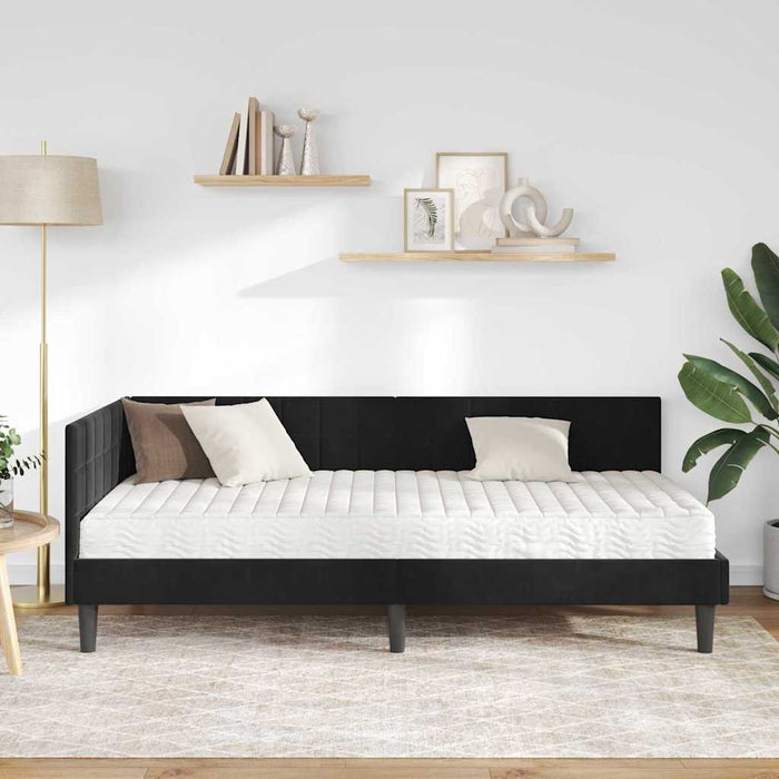 Struttura Letto Angolare con Materasso 2 pcs Nero Velluto 3393993