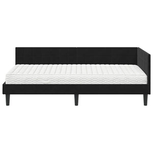 Struttura Letto Angolare con Materasso 2 pcs Nero Velluto 3393993