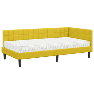 Struttura Letto Angolare con Materasso 2 pcs Giallo Velluto 3393994
