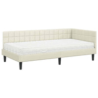 Struttura Letto Angolare con Materasso 2 pcs Crema Velluto 3393995