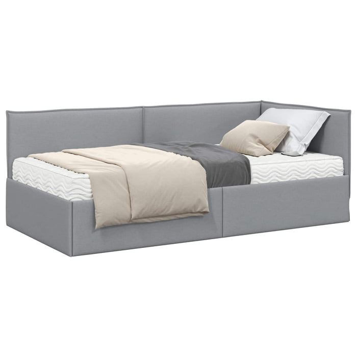 Struttura Letto Angolare con Materasso 2 pcs Grigio chiaro 3393997