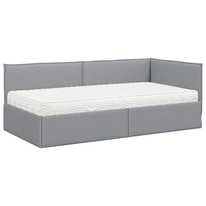 Struttura Letto Angolare con Materasso 2 pcs Grigio chiaro 3393997