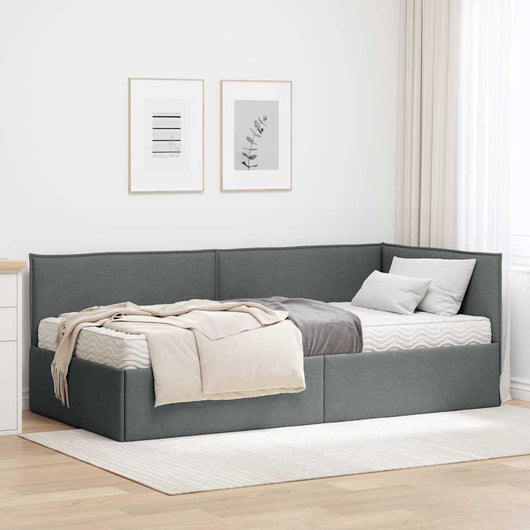 Struttura Letto Angolare con Materasso 2 pcs Grigio Velluto 3393998