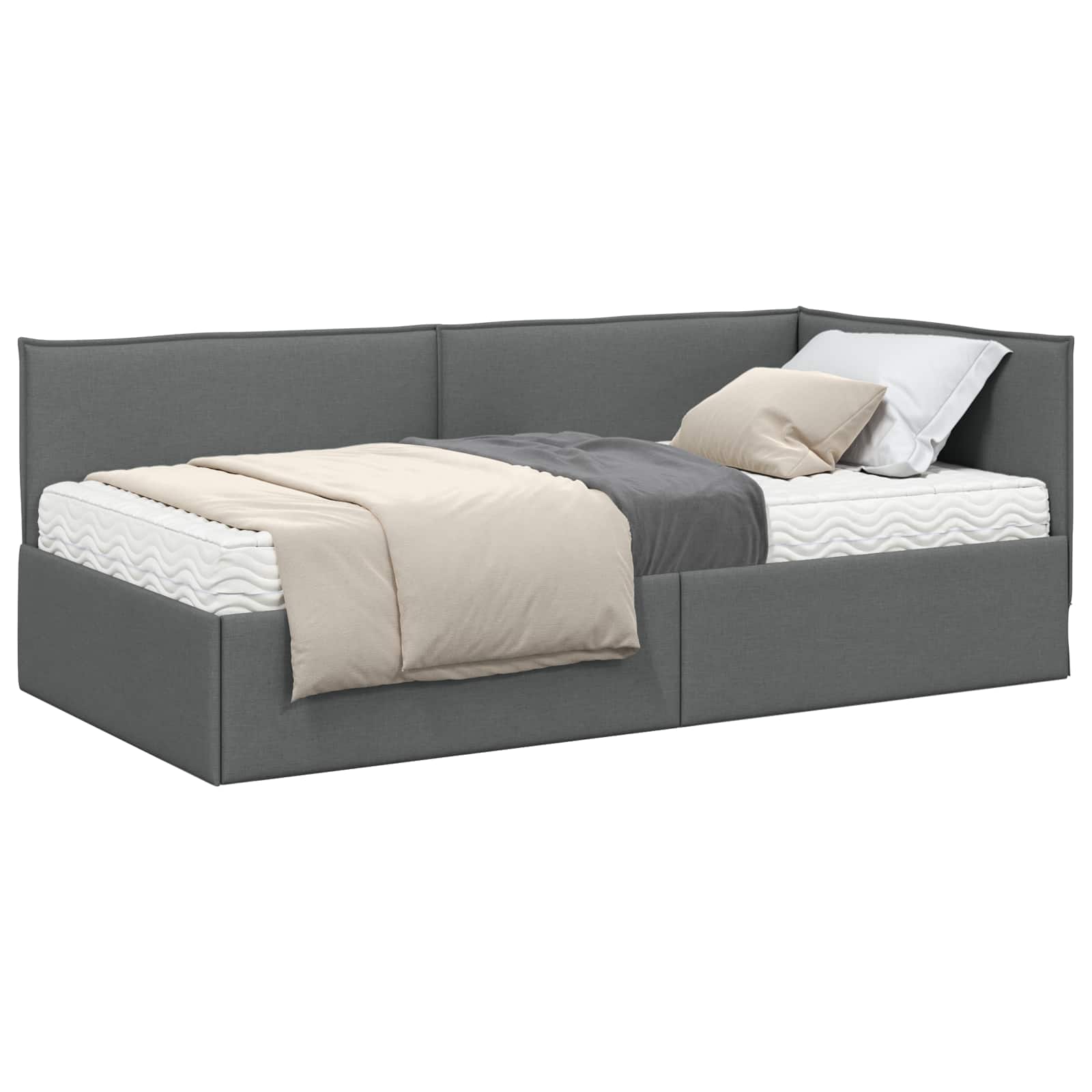 Struttura Letto Angolare con Materasso 2 pcs Grigio Velluto 3393998