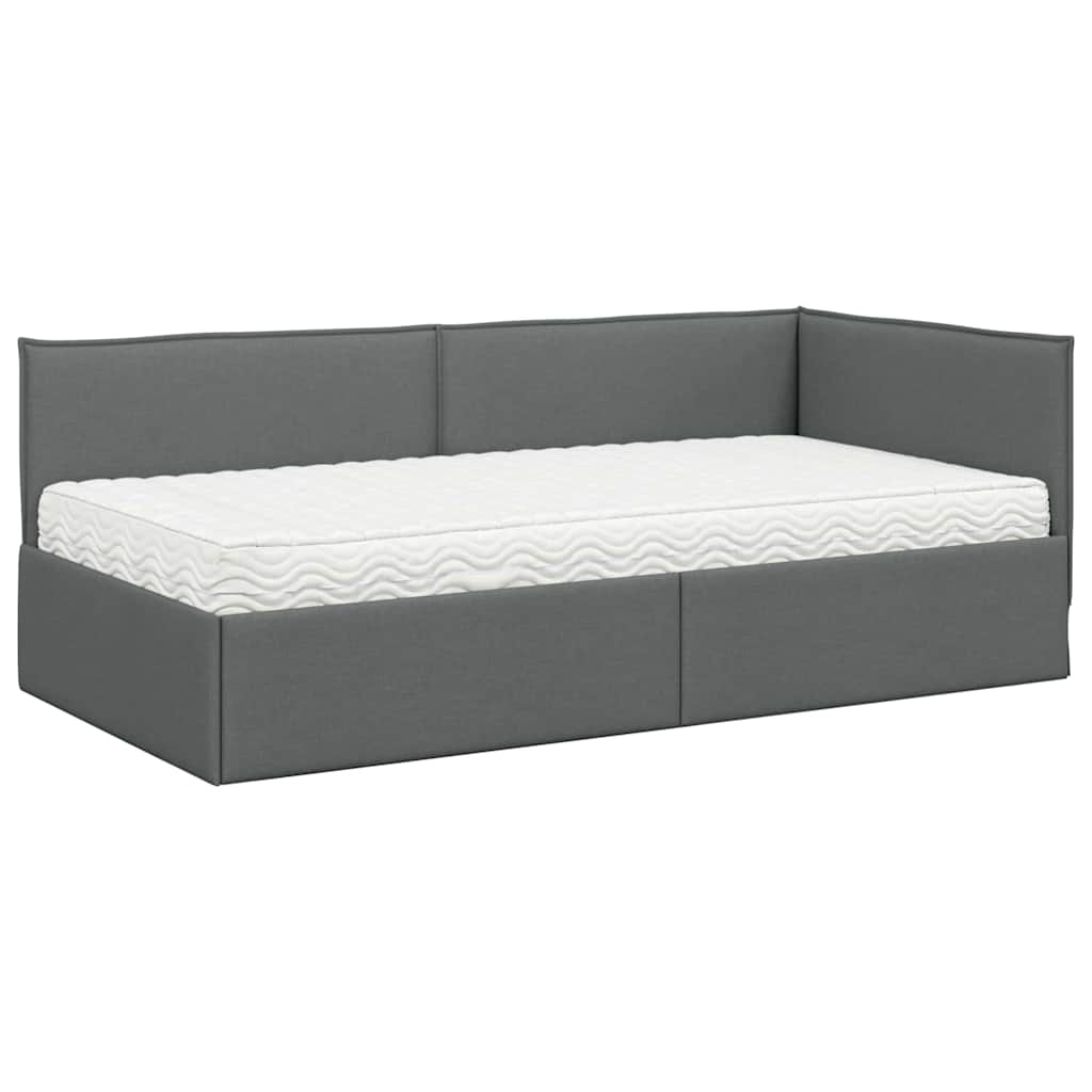 Struttura Letto Angolare con Materasso 2 pcs Grigio Velluto 3393998