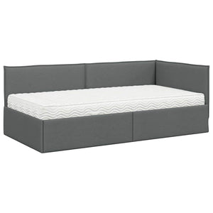 Struttura Letto Angolare con Materasso 2 pcs Grigio Velluto 3393998