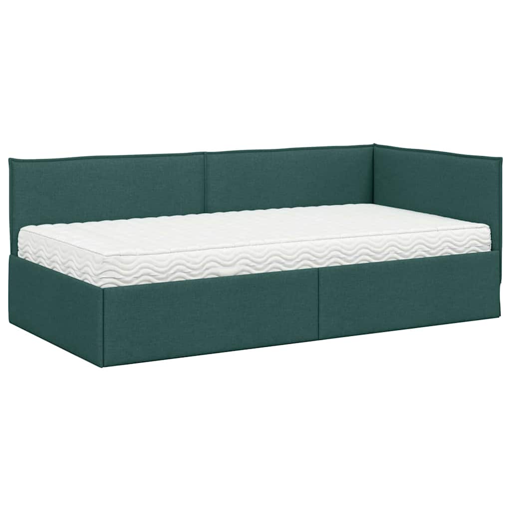 Struttura Letto Angolare con Materasso 2 pcs Verde Velluto 3394009