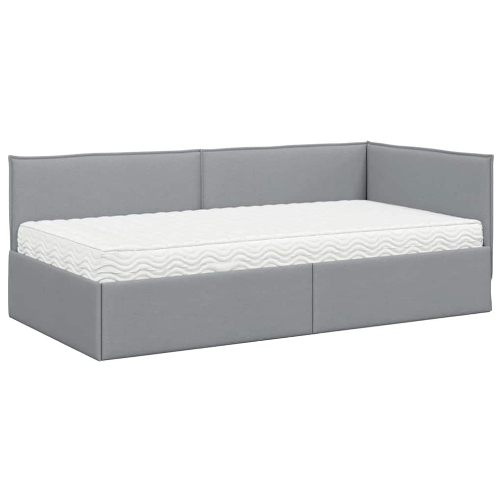 Struttura Letto Angolare con Materasso 2 pcs Grigio chiaro 3394013